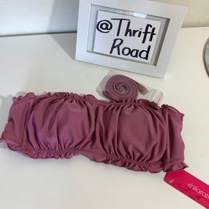 NWT Mauve Rose Pink Swimsuit Top Detachable Straps Sz S Separates Bikini Top